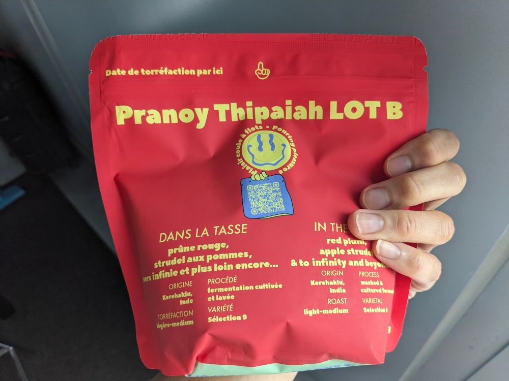 Pranoy Thipaiah LOT BE
in the cup
Red plum, apple strudel, & to infinity and beyond
Origin: Kerehaklu, India
Roast: light-medium
Process: washed & cultured fermentation
Varietal: selection 9