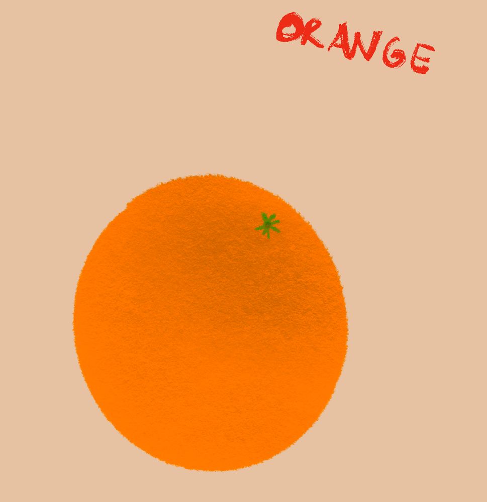 very basic drawing of an orange