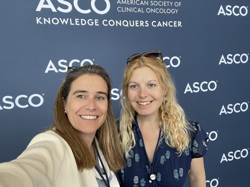 Selfie of Lancet Senior Executive Editor, Vania Wisdom, and Acting Deputy Editor at The Lancet Oncology, Kat Gourd. Both are Lancet Oncology Ambassadors, attending the American Society of Clinical Oncology (ASCO) conference in Chicago, USA.