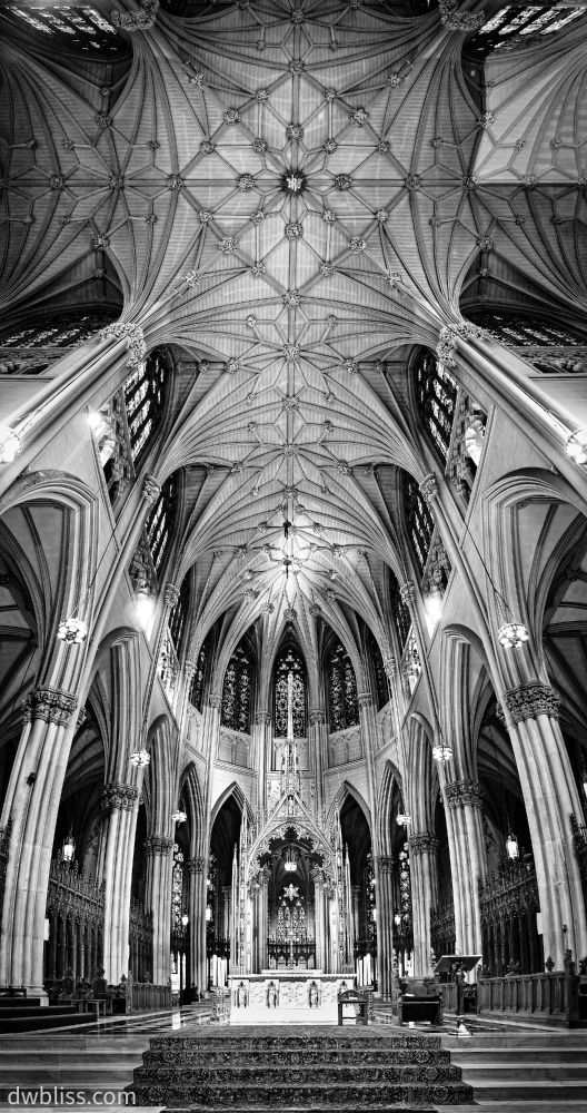 Vertical panorama of church. Copyright d.w.bliss