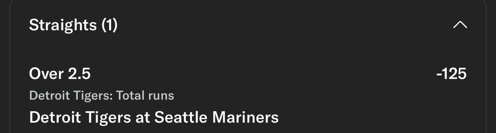 Detroit Tigers Over 2.5 Total Runs