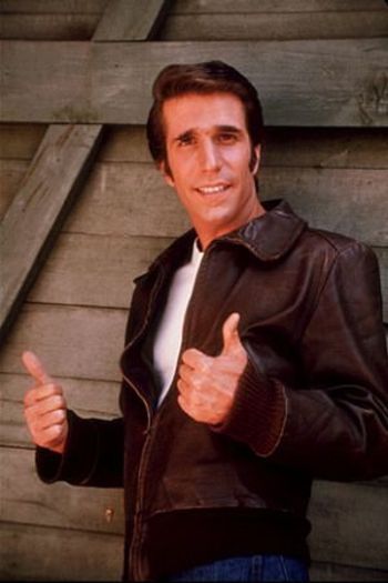 Picture of the Fonz with two thumbs up going Ayyyyyyy