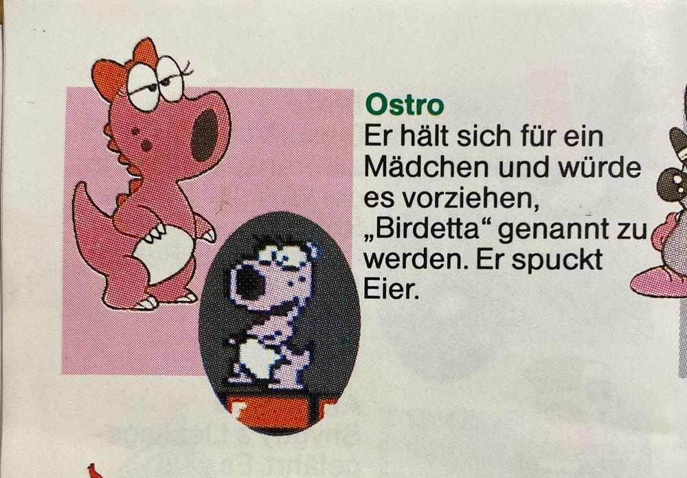 SMB 2 German manual birdo called ostro