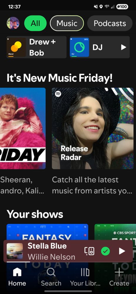 Spotify's new release radar showing the one and only Mel Stone