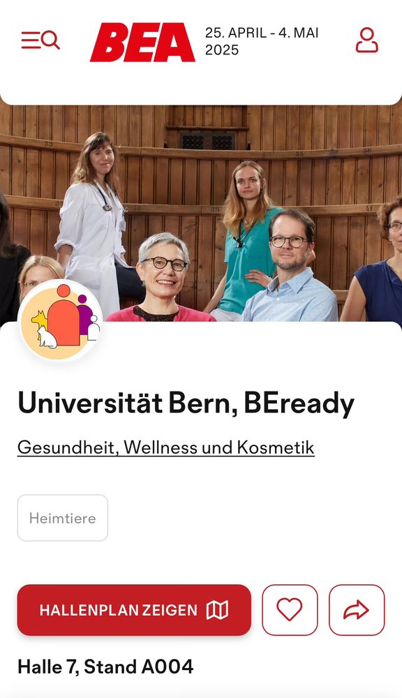 BEready study team at BernExpo until 4. May, Halle 7, Stand A004