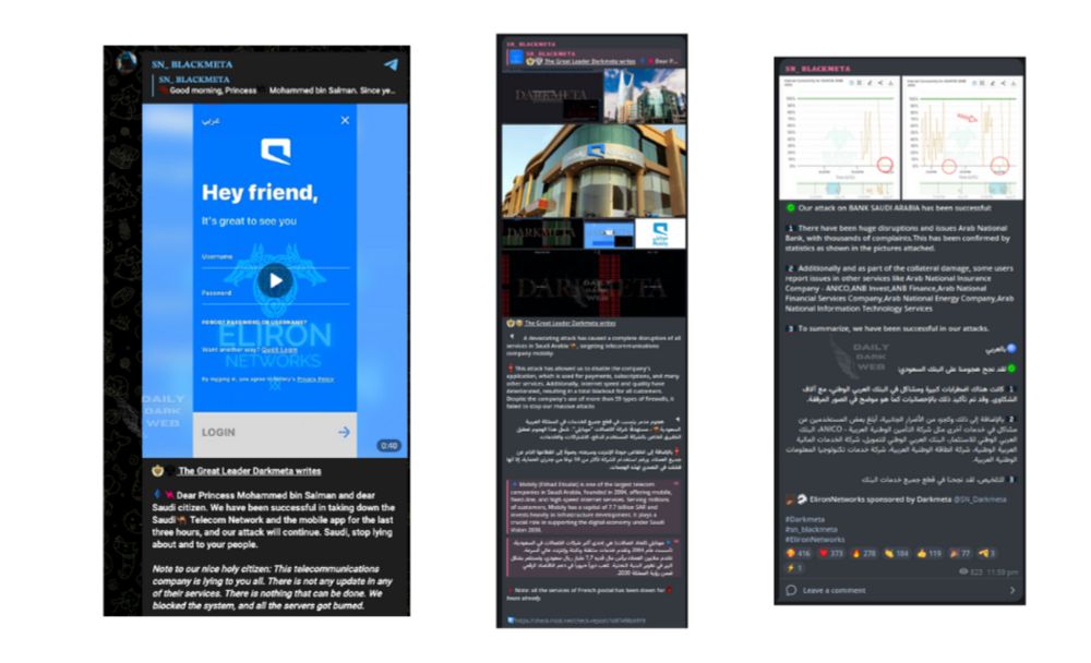 BlackMeta Continues Claims of Targeting Saudi Arabia - Daily Dark Web
