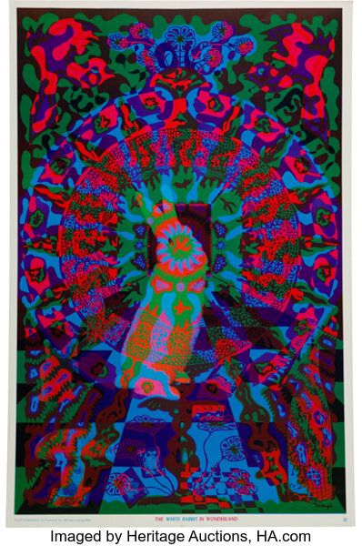 White Rabbit poster for Jefferson Airplane. The really psychedelic one. Feed your head. 