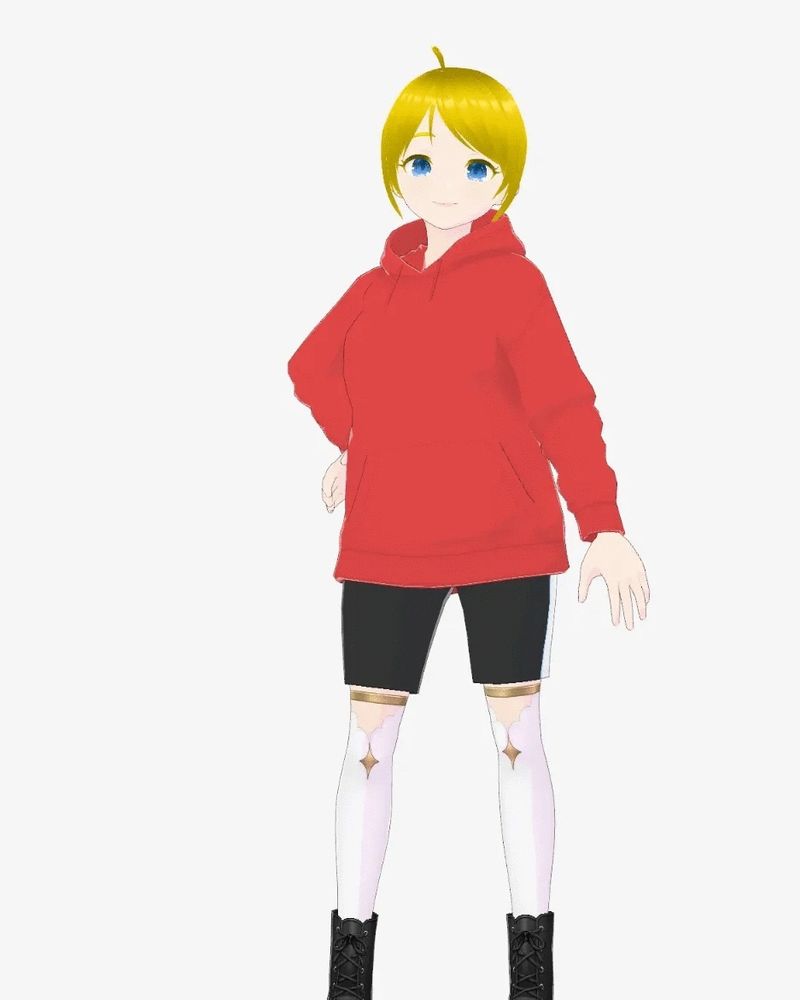 Front view of Vroid PC Model of Normal LT model! 