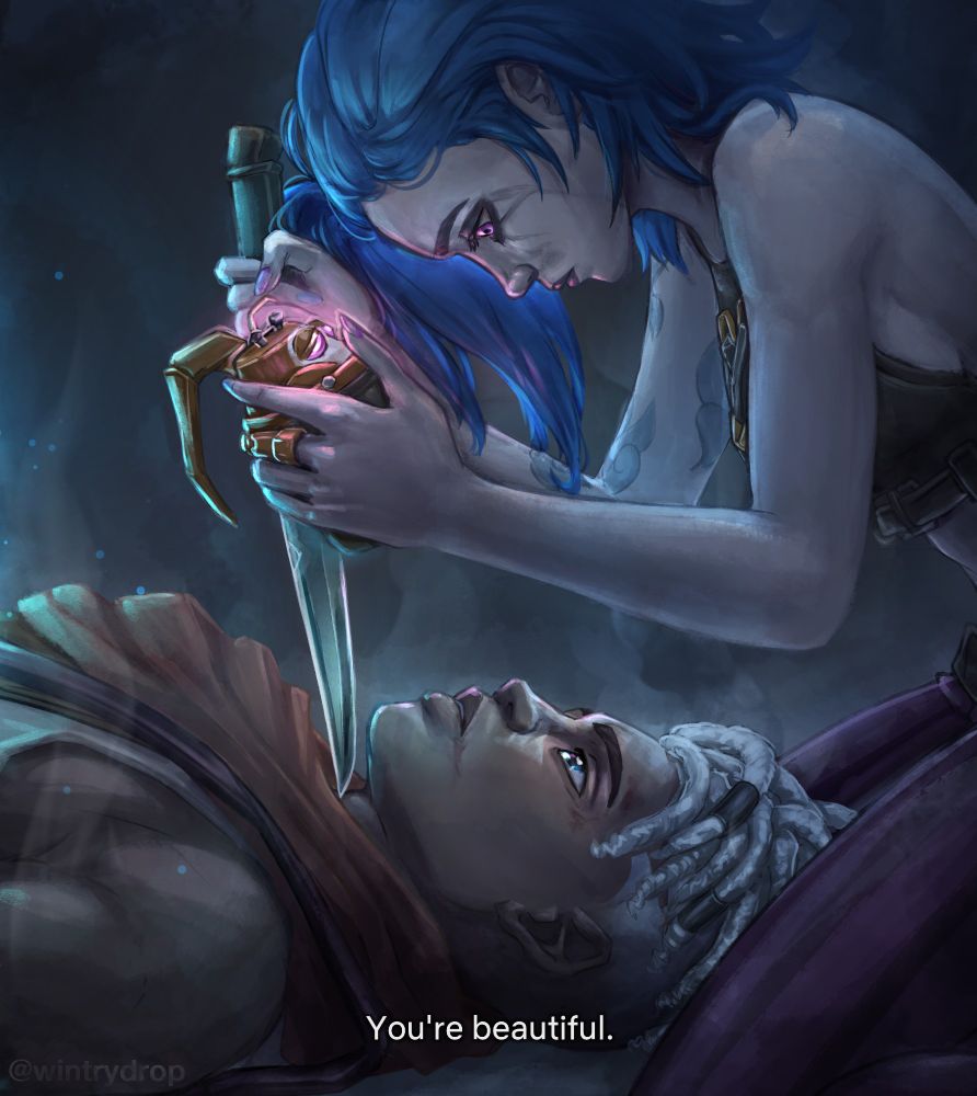 Finished my timebomb sketch based on that scene from Princess Mononoke <3 What if Ekko gets taken down because Jinx is tired of his annoying talking? This pairing has me on a chokehold T_T I'm a sucker for tragic romance