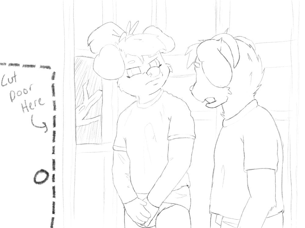 "Joan, where's the door hole?"