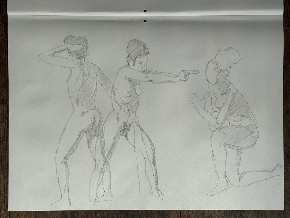 Female nude, 3 x 3 minute poses