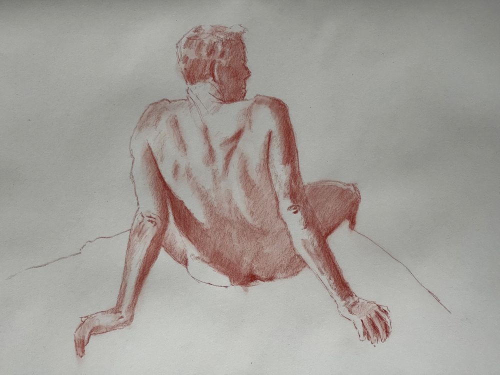 Male nude, 20 minute pose