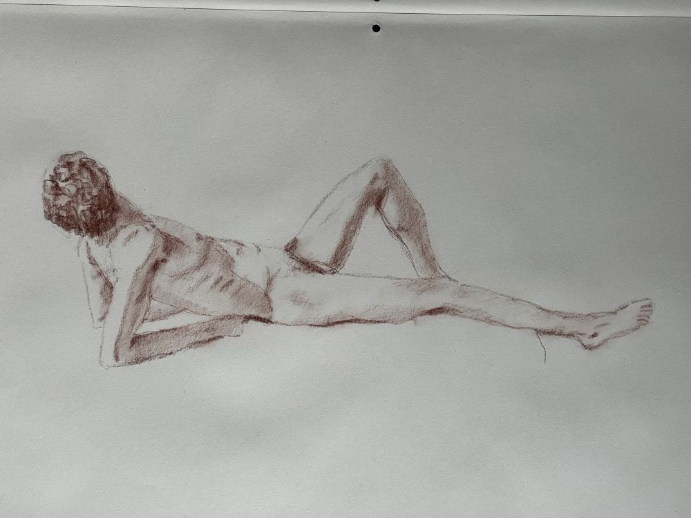 Male nude, 20 minute pose