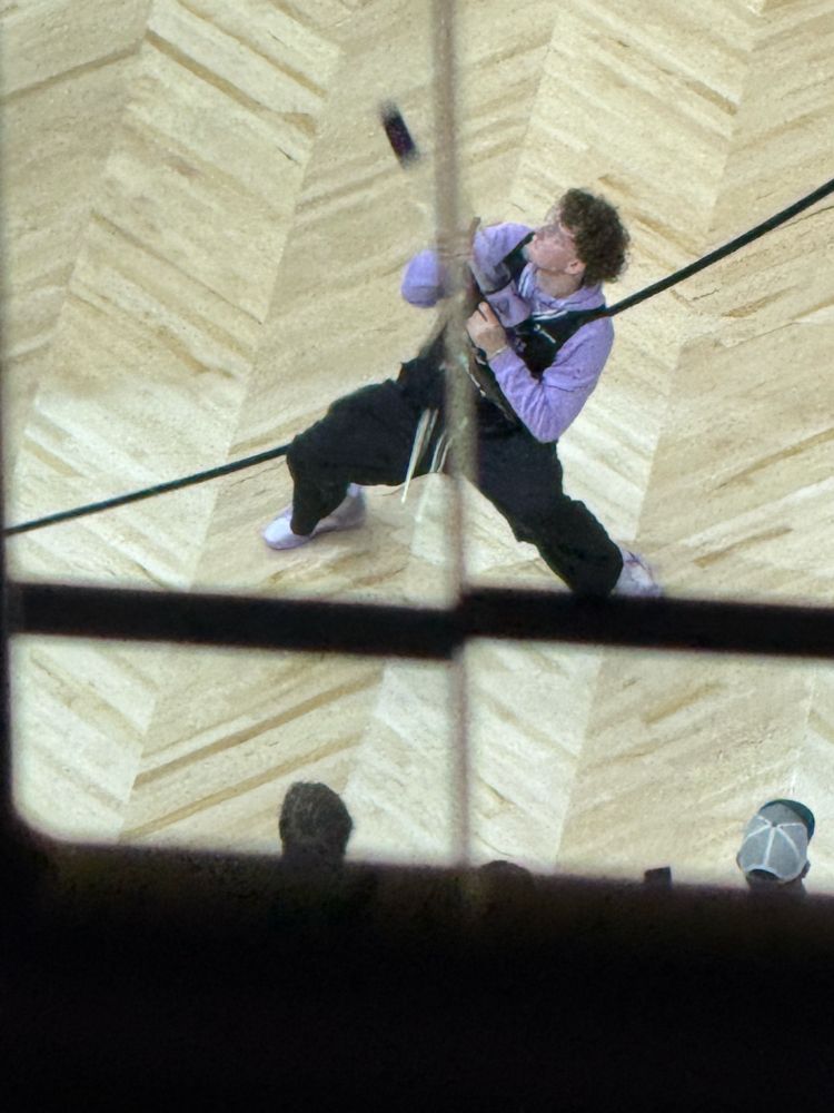Photograph of Brandin Podziemski with a T-shirt cannon at the Golden State Valkyries game.