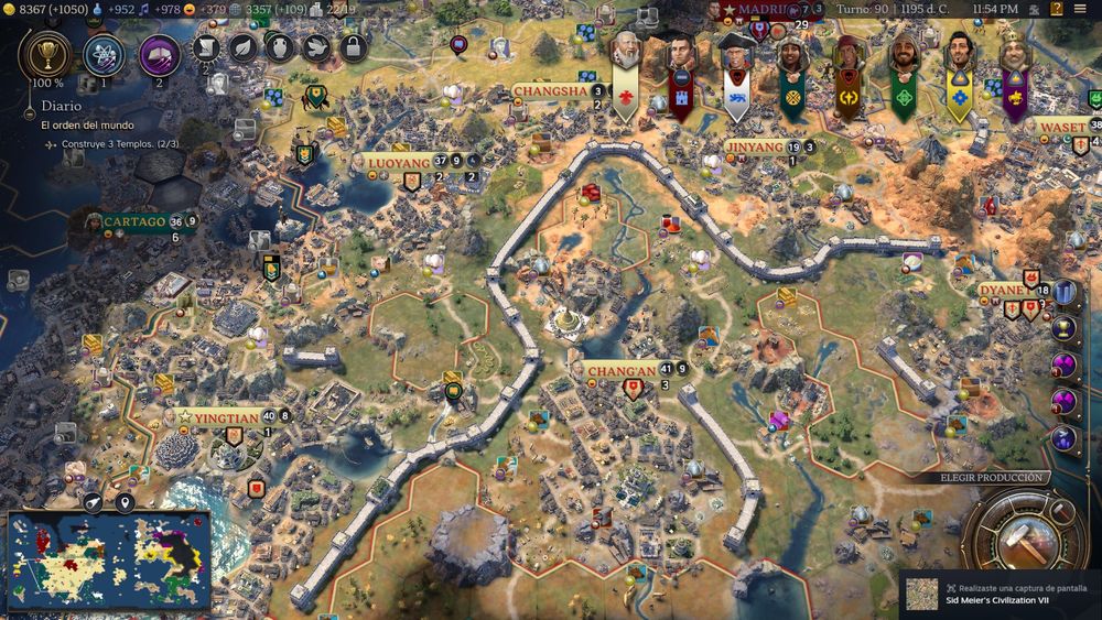 Muralla china muy larga en Civilization VII