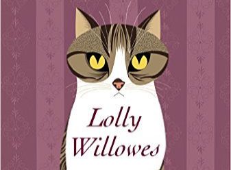 Detail of the 2016 Siruela (Spanish) edition of Lolly Willowes, showing a cat with the title written on its white chest.