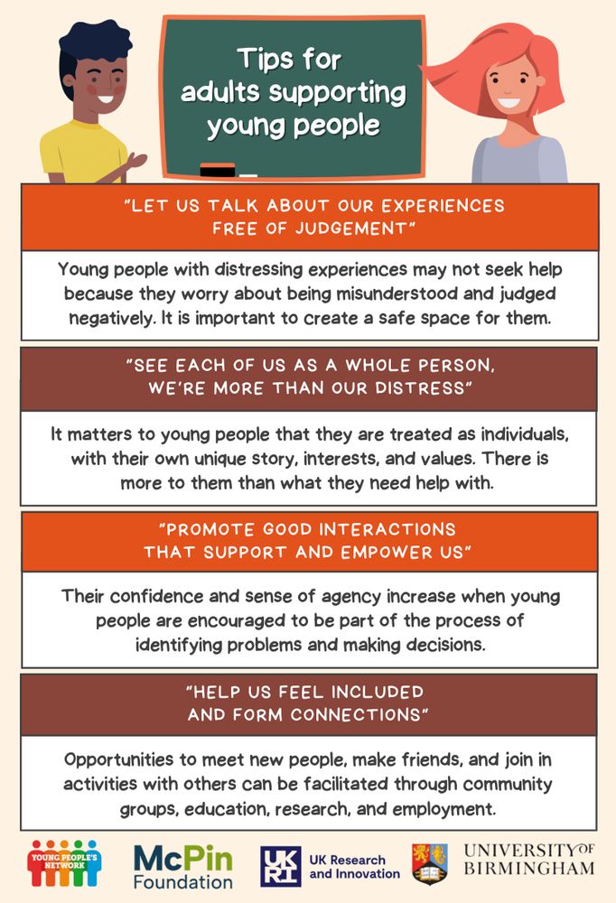 First page of a leaflet on how to support young people