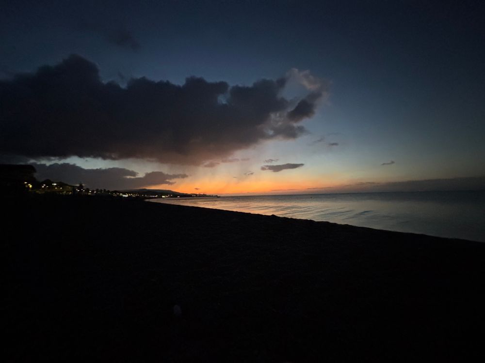 Sun rising on the beach