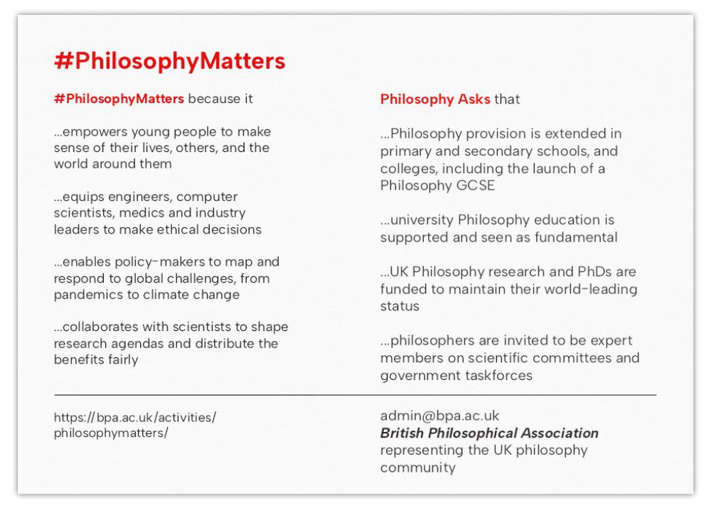 Reasons why philosophy matters