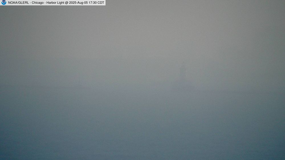View of the Chicago Harbor Lighthouse from one of the cribs located in Lake Michigan. // Image captured at: 2025-08-05 22:30:01 UTC (about 7 min. prior to this post) // Current Temp in Chicago: 79.10 F | 26.17 C // Precip: clear sky // Wind: NNE at 5.010 mph | 8.06 kph // Humidity: 62%