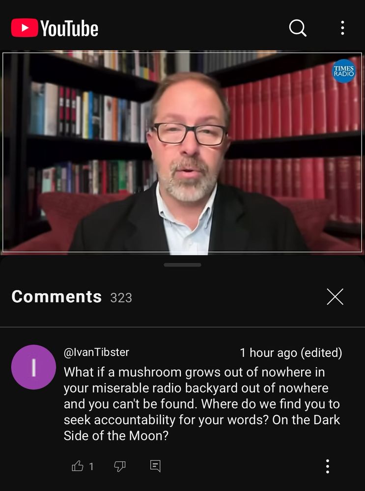 Screenshot of nutter in comments 