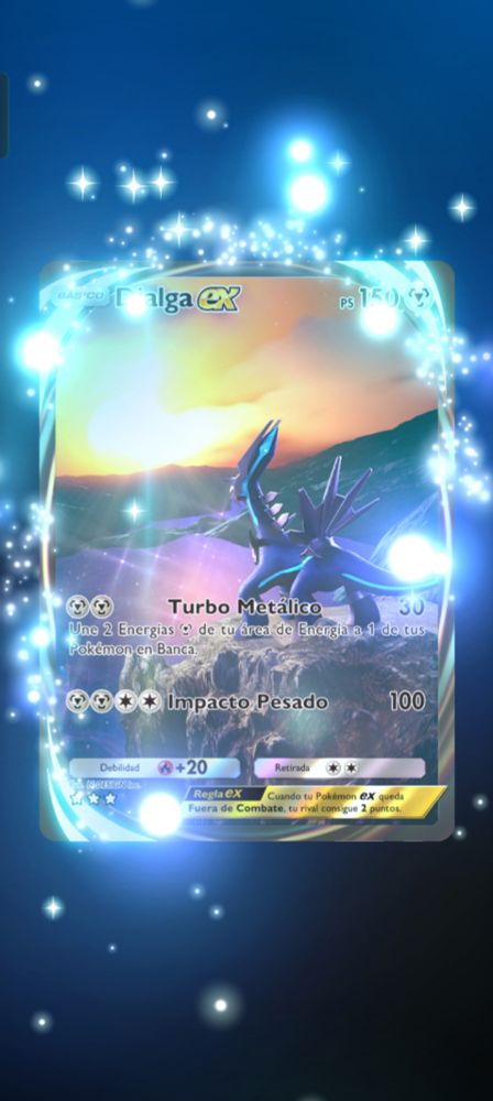 Carta dialga inmersivo del juego pokemon tcg poket