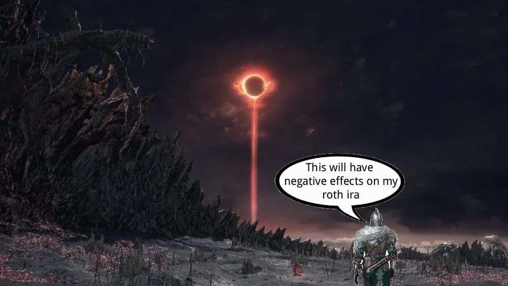 dark souls 3 eclipse ending guy is standing in field of ash saying "this will have negative effects on my roth ira"