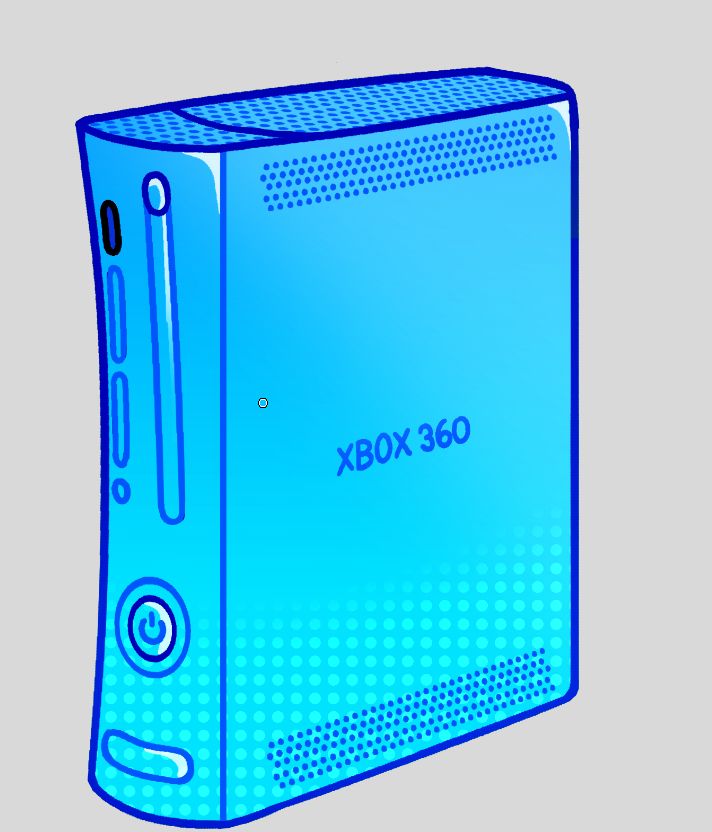 a drawing of a blue xbox 360