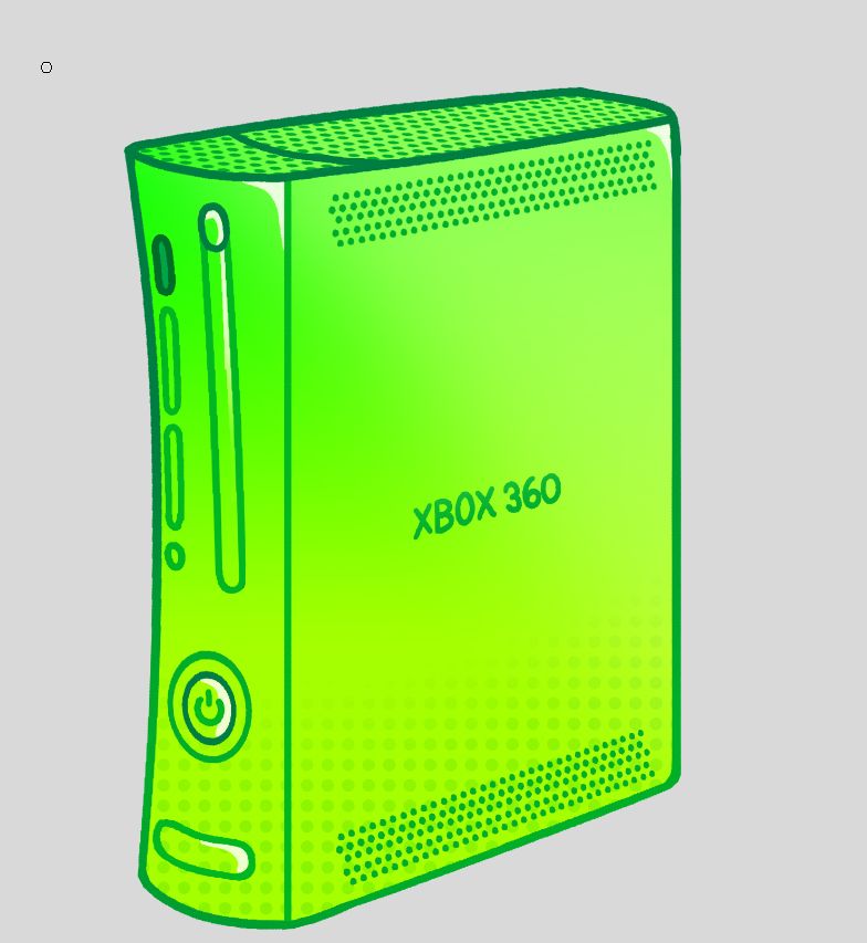 a drawing of a green xbox 360