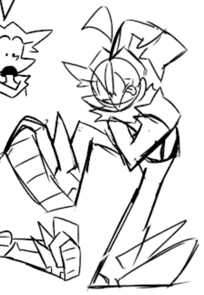 a sketch of kata determinedly winding up for a run, drawn back in feburary 2024