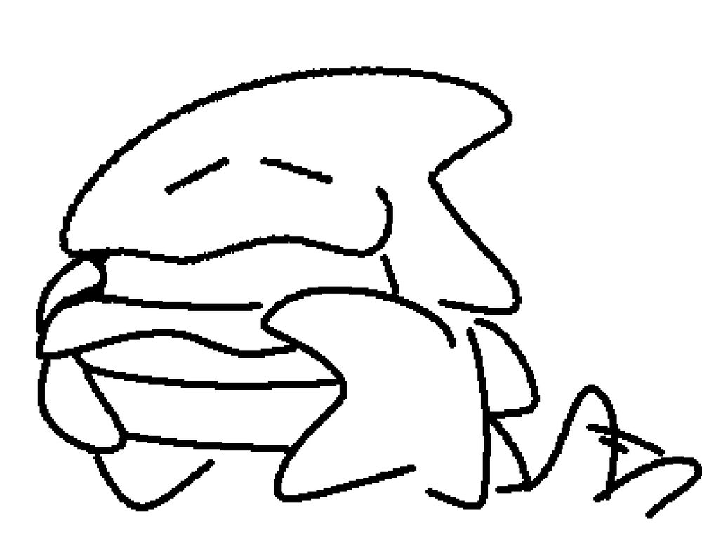 specimen eating the burger