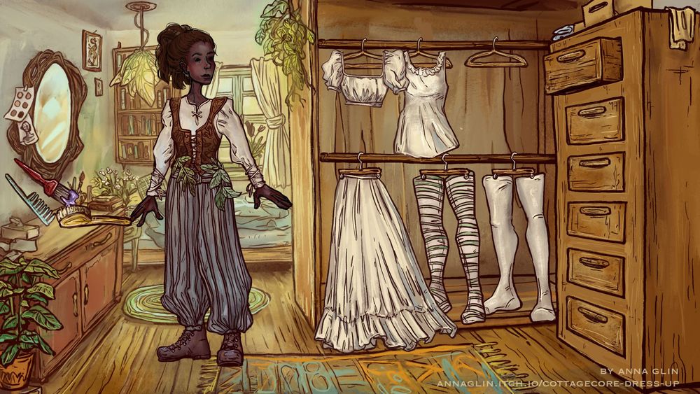 screenshot from Cottagecore Dressup game on itch