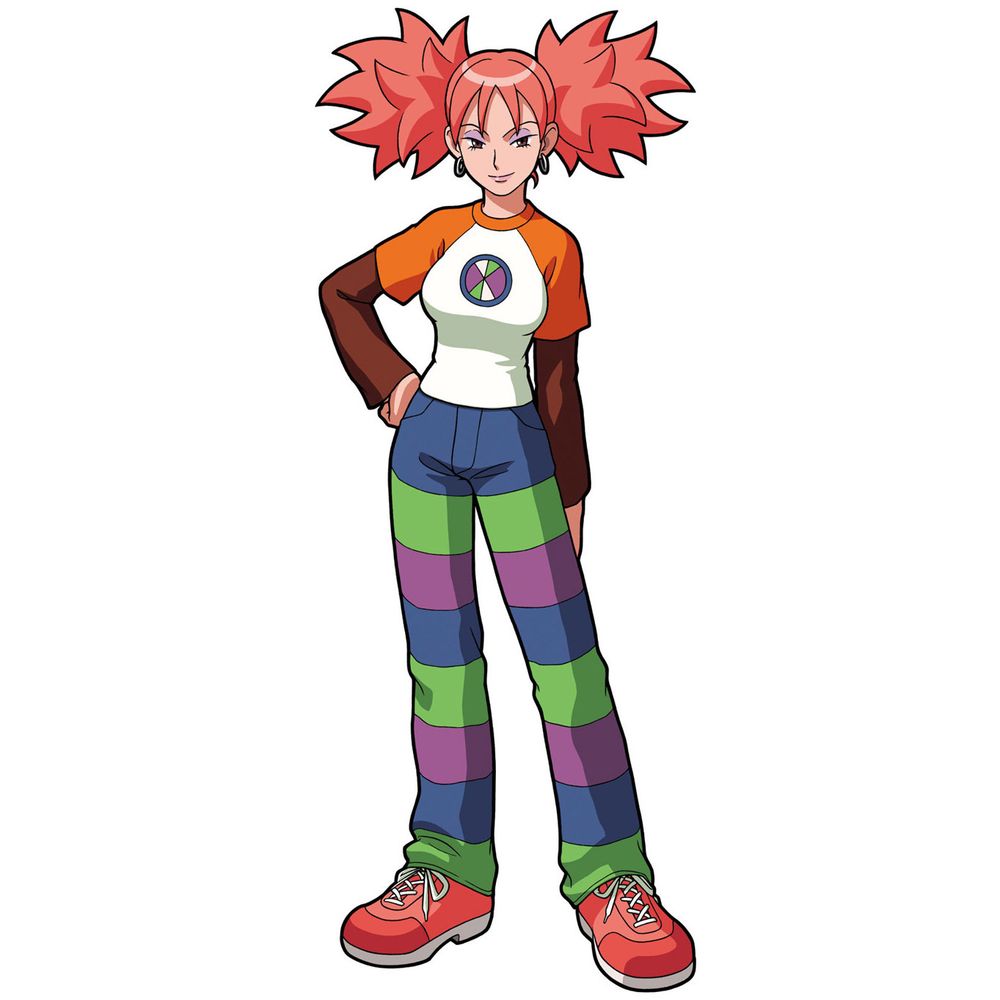 Ms Madd from Mega Man Battle Network rocking an extremely Y2K fit