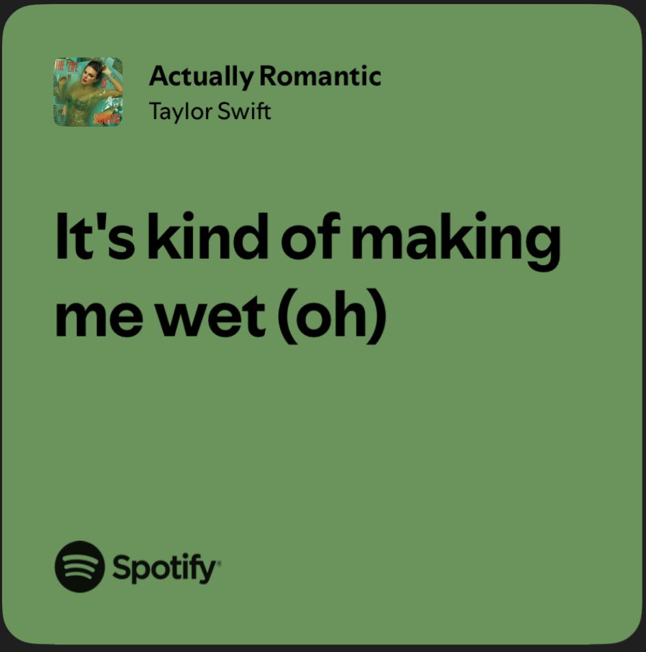 lyrics from actually romantic by Taylor Swift