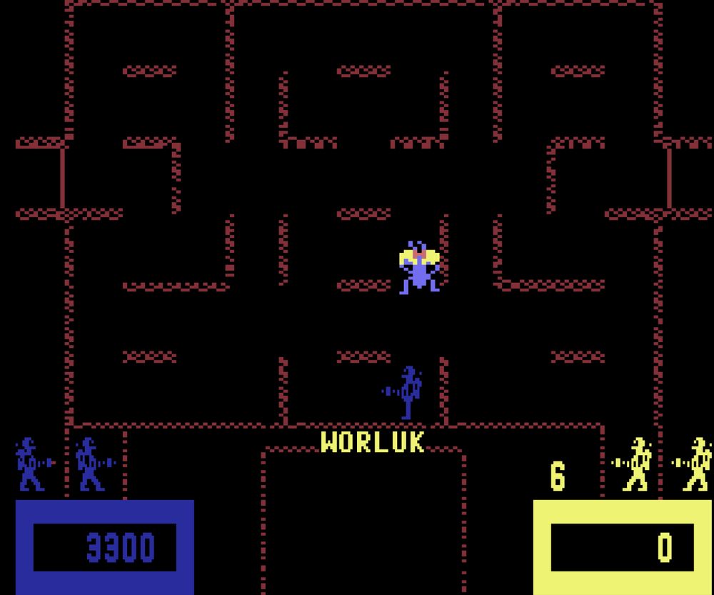 Screenshot from Wizard of Wor from 1984 on the C64.