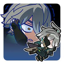 Alhaitham official emote "So noisy" that shows a picture of Alhaitham curled up on the ground clutching his soundproof headphones and shaking.