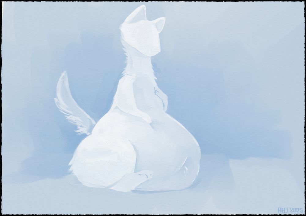 A fat ferret or mustelid with a big tummy and haunches