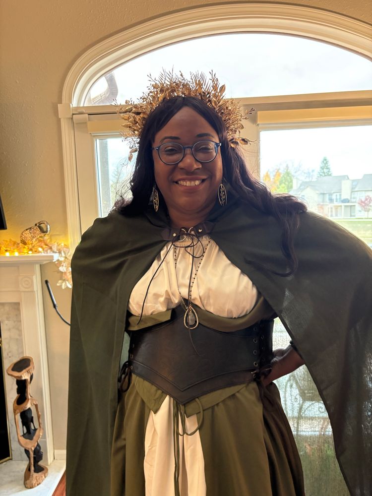 Ebonyteach in a medieval forest costume!