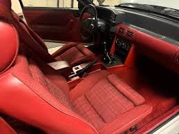Red interior of a 1980's Mustang