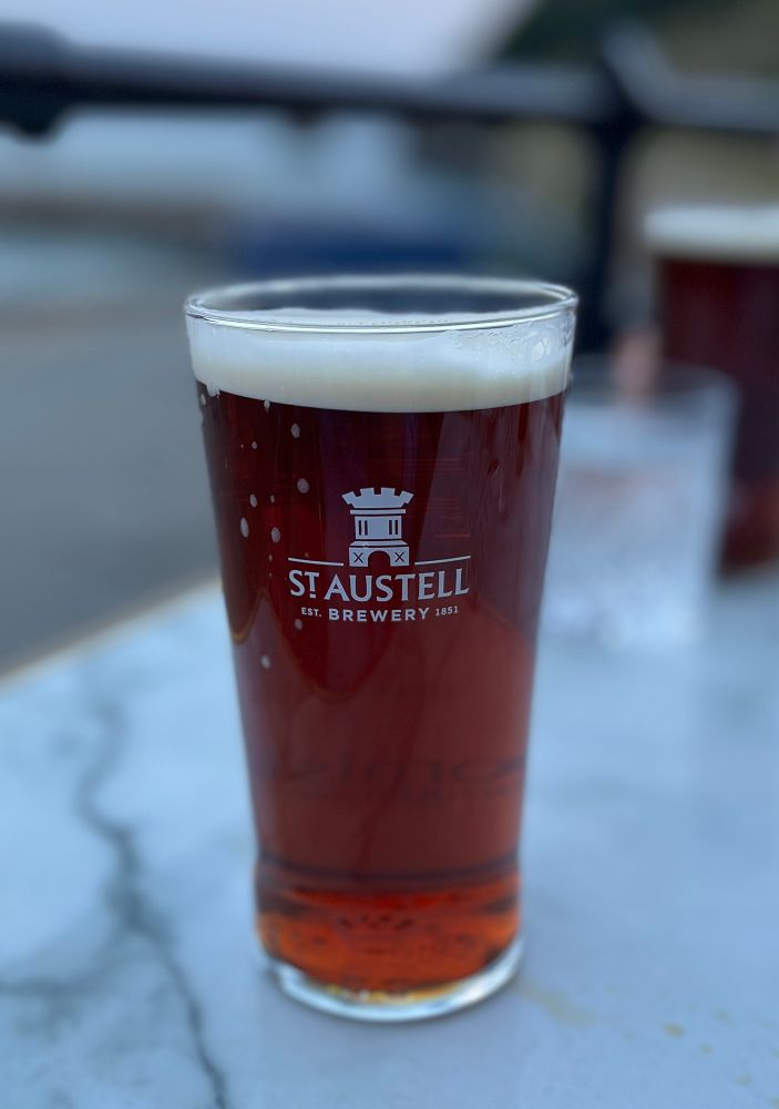 Pint of St Austell Brewery beer.