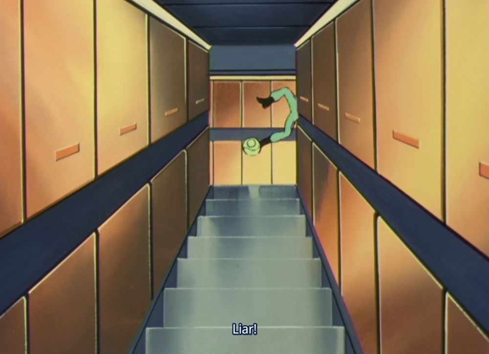 Guy, getting smacked by Haro: "Liar!"