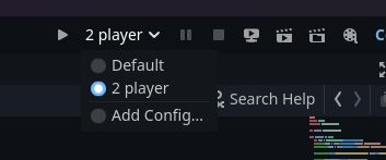 A drop down displaying the options "Default" and "2 player"