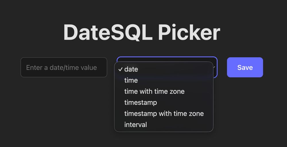 write a valid SQL format by hand and validate it by inserting it in a database so your date picker works