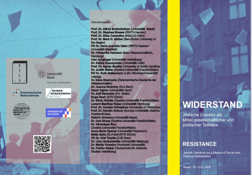 Programm der Tagung „Widerstand. Jüdische Literatur als Mittel gesellschaftlicher und politischer Teilhabe“