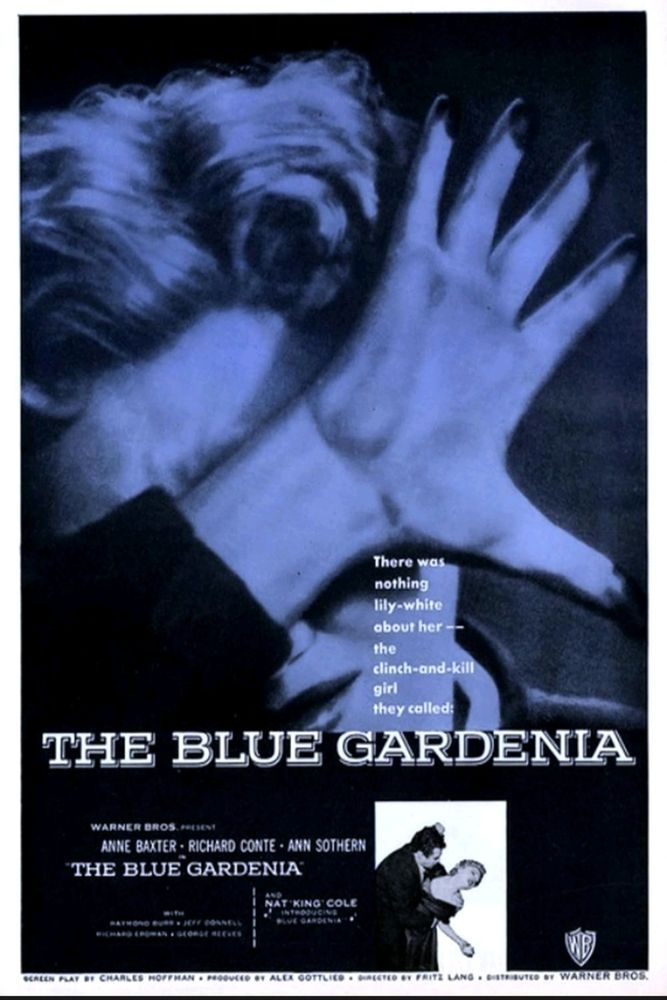 Poster for Fritz Lang's 1953 noir The Blue Gardenia 