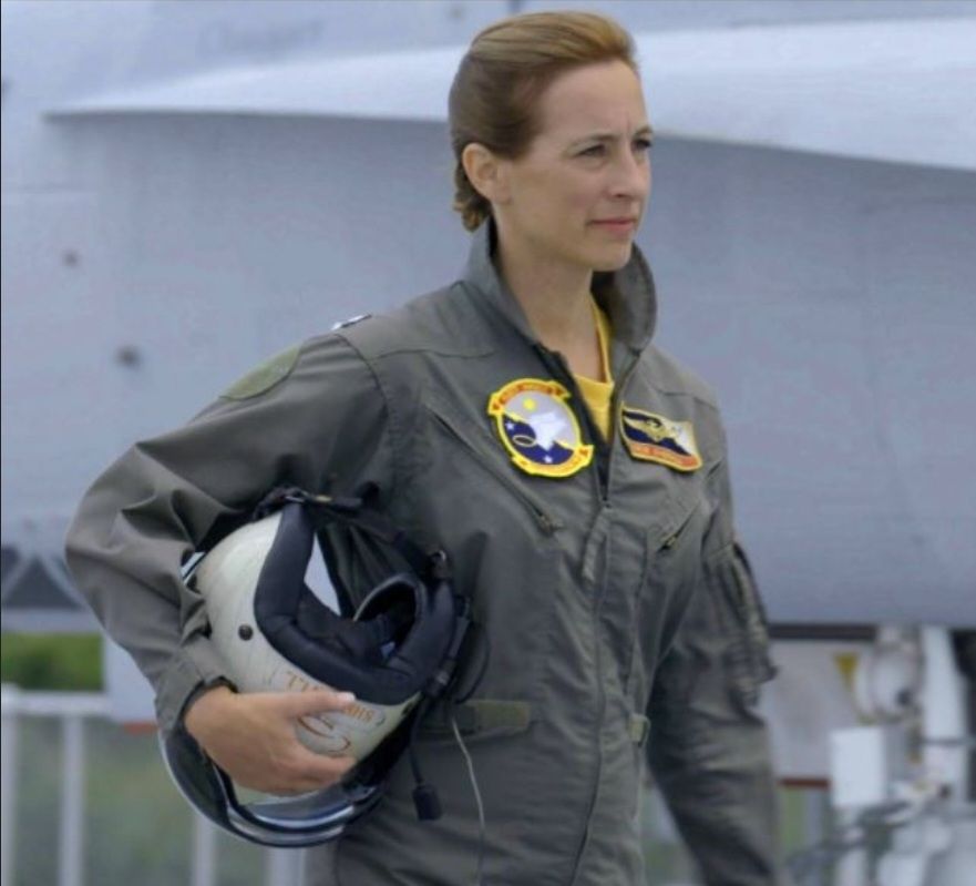New Jersey governor-elect Mikie Sherrill wearing a flight suit