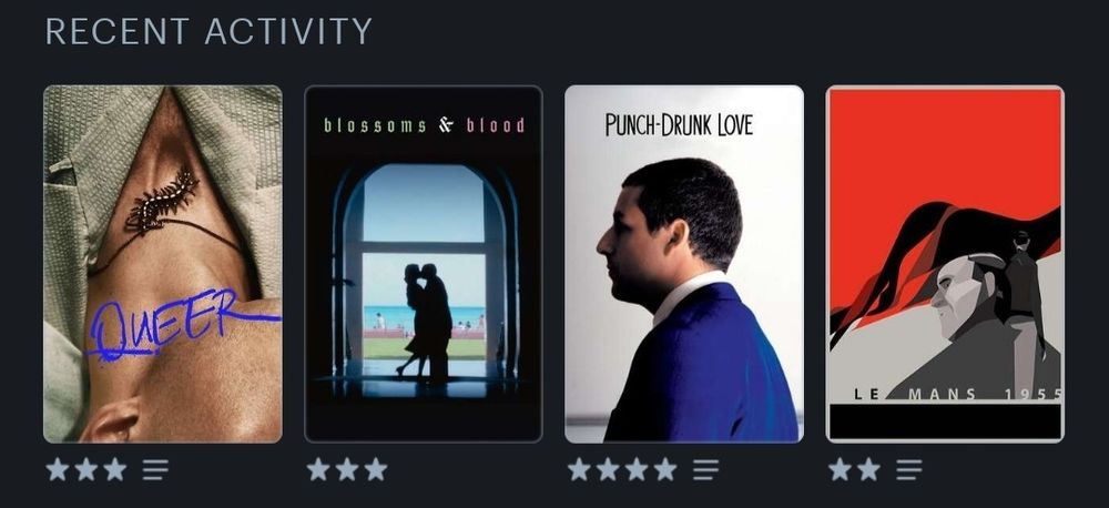 Queer, Blossoms & Blood, Punch-Drunk Love, Le Mans 1955