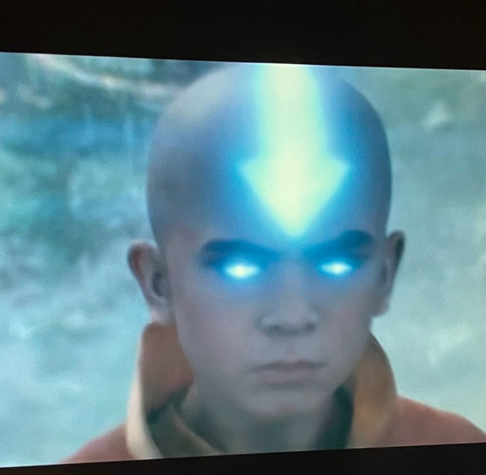 Aang in the Avatar State from the Netlix live action ATLA