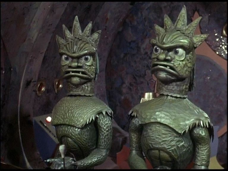 A pair of Acquaphibians from Gerry & Sylvia Anderson's tv series 'Stingray' (1964).