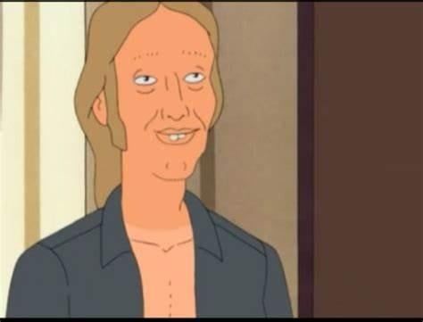 From King of the Hill, a picture of Lucky, who made a living off of slip & fall claims.